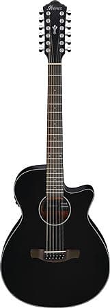 Ibanez AEG5012 Acoustic Electric Guitar Black image 1