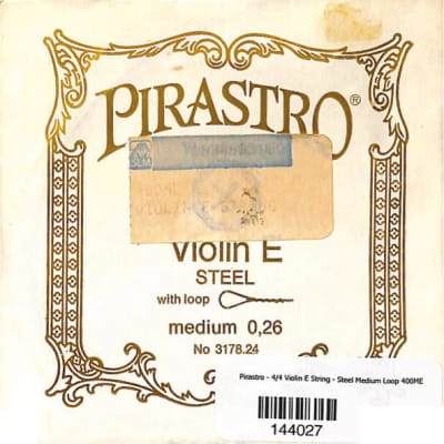 Pirastro - 4/4 Violin E String - Steel Medium Loop 400ME