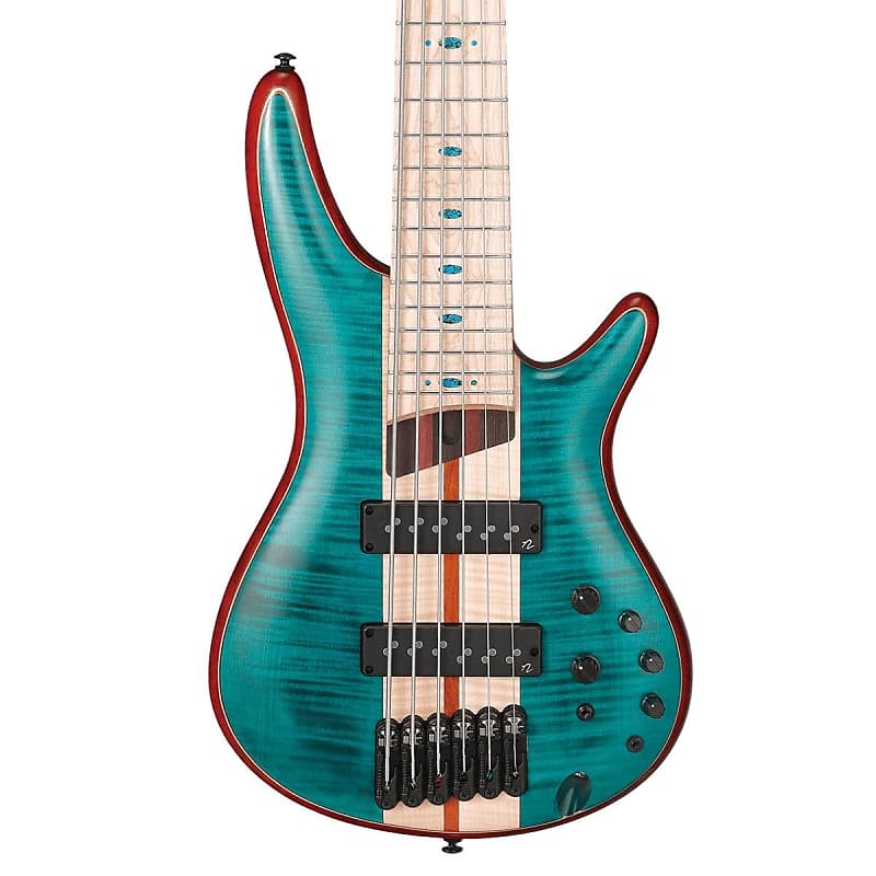 Ibanez SR Premium 6-String Electric Bass Guitar Caribbean Green Low Gloss image 1