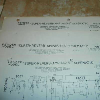 Vintage Early 1970's Fender Super Reverb Replacement Parts List & Schematics! Original Case Candy! image 2