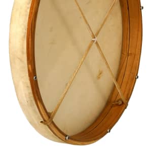 Dobani FD18T Tunable Goatskin Head Wooden Frame Drum with Beater - 18x2"