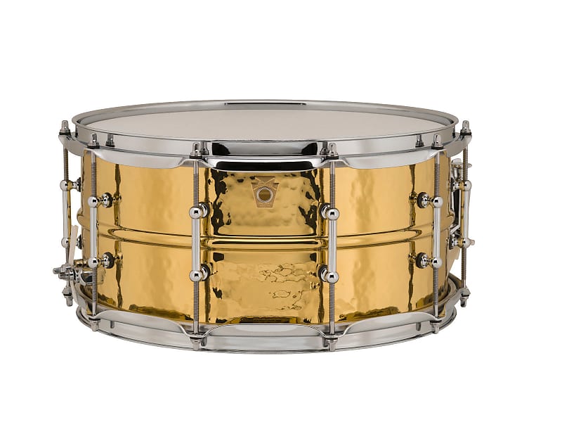 Ludwig LB422BKT Hammered Brass 6.5x14" Snare Drum with Tube Lugs image 1