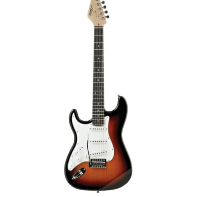Austin AST100L Left-Handed Double Cutaway Electric Guitar Sunburst image 2