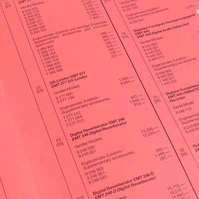 EMT 246 Digital Reverberator original brochure & price list image 3