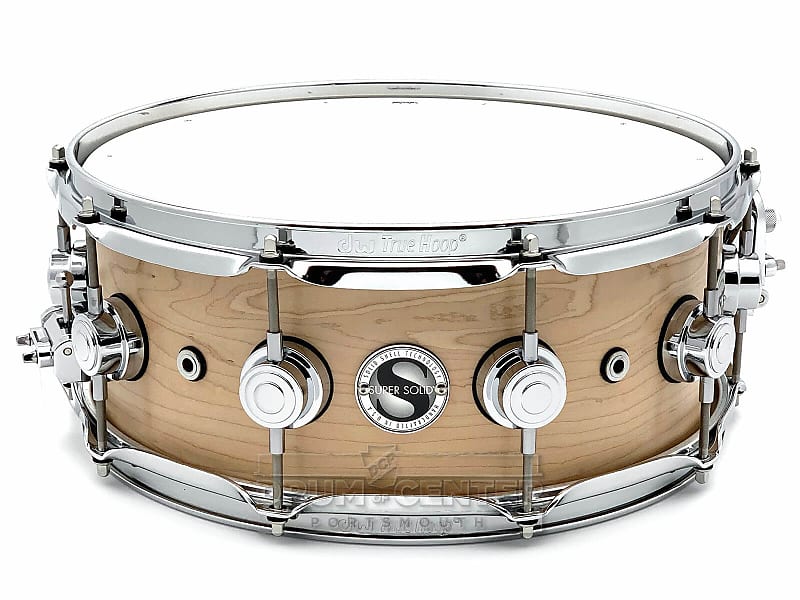 DW Collectors Super Solid Maple Snare Drum 14x5.5 Hard Satin Natural