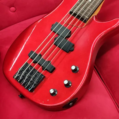 Unknown  Fretless 5  string bass Red as is image 3