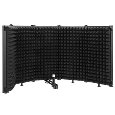 Tabletop Compact Microphone Isolation Shield Foldable, 3/8" and 5/8" Mic Threaded Mount Mic Absorb image 1