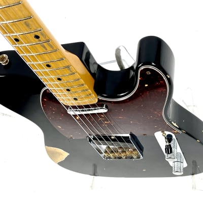 2007 Fender Custom Shop '51 Double Esquire 2 Pickup Tortoise Guard Relic Black image 4