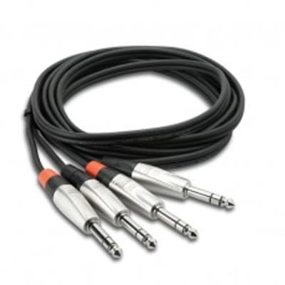 Hosa HSS005X2 -5' Pro Series Dual 1/4" TRS to Dual 1/4" TRS Audio Cable image 1