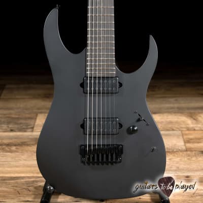 Ibanez RGIXL7 Iron Label 7-String Guitar – Black Flat image 2