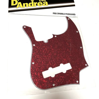 D'Andrea  Pro Sparkle Pickguard DPP JB RDS - J-Bass Red Sparkle for sale