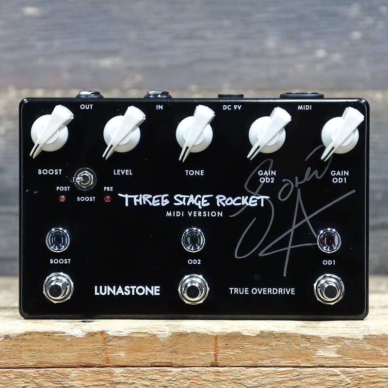 Lunastone Three Stage Rocket MIDI Version Fat and Punchy Overdrive Effect Pedal image 1