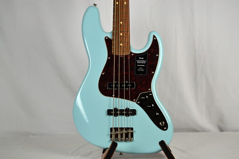 Fender Vintera '60s Jazz Bass with Fender Gig Bag - Daphne Blue image 1