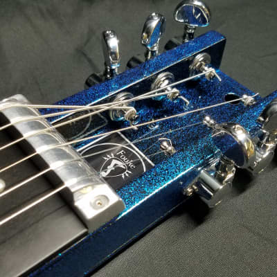 Fouke Industrial Guitars - Aluminum Lap Steel Magnum Blue Sparkle image 5
