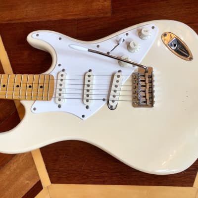 100% ORIGINAL Aria Pro II Fullerton FL50s Stratocaster USA MADE 1996 Faded Olympic White w/ Padded Road Runner Gig Bag Case image 3