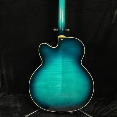 D'Angelico NYL-4 18" Blue Archtop made in 2002 by Vestax - Blue Burst image 8