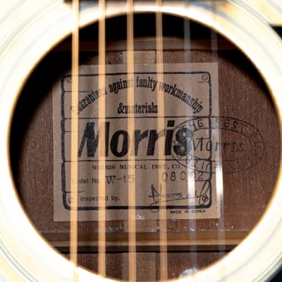 Vintage Morris W-15 Acoustic Guitar with Hardshell Case - Natural image 8