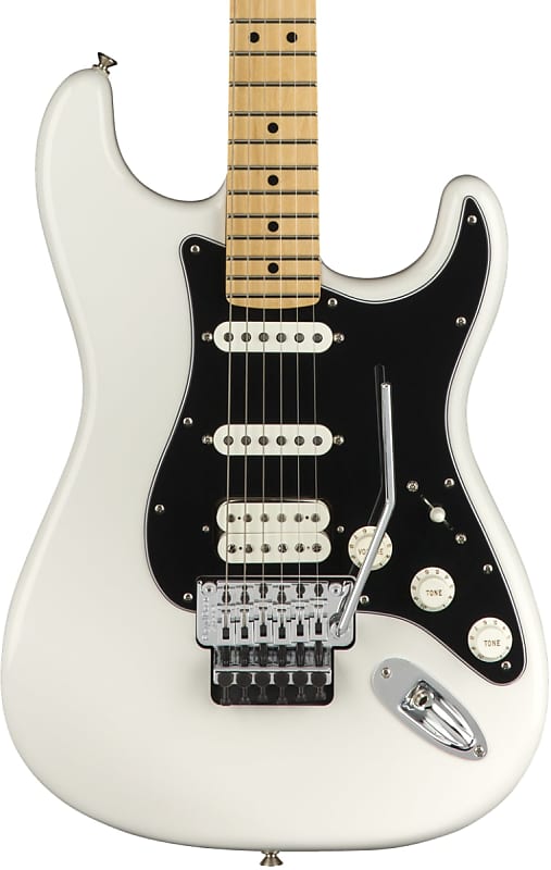 Fender Player Stratocaster Electric Guitar with Floyd Rose Maple FB, Polar White image 1