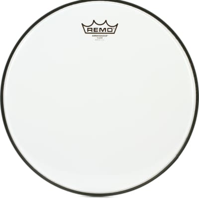 Remo Ambassador Clear Drumhead - 13 inch  Bundle with Remo Controlled Sound Clear Drumhead - 12 inch - with Black Dot image 2