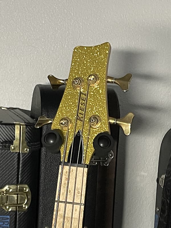 KIESEL Vanquish Bass Silver/Gold Metalflake Sparkle finish Bass Guitar