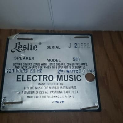 Leslie Electro Music USA 540 Speaker for Hammond Vintage Organ image 8