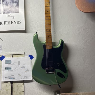 Kaufman Custom Guitars Strat S-type H 2023 - Moss Metallic Mint olive green image 1