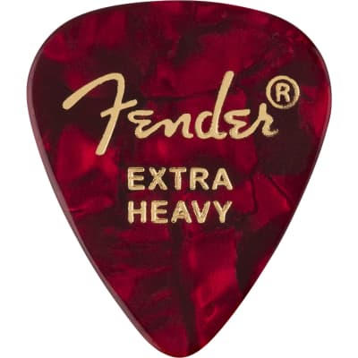 Fender Premium Celluloid 351 Shape Guitar Picks, Extra Heavy, Red Moto, 12-Pack image 1