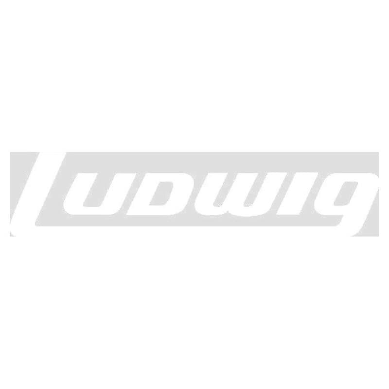 Ludwig P0414W Large 13" Block Logo Bass Drum Vinyl Decal, White on Clear image 1