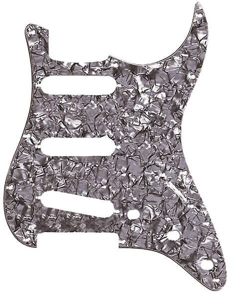Fender Stratocaster Pickguard Black Pearloid 3 Ply 11 Hole image 1