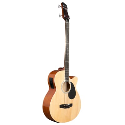 Glarry GMB101 4 string Electric Acoustic Bass Guitar w/ 4-Band Equalizer EQ-7545R 2020s - Burlywood image 7