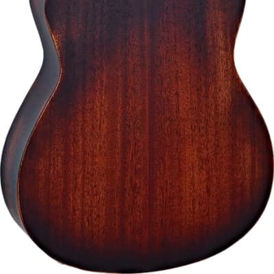 Ortega Guitars DSSUITE-C/E Distressed Suite Slim Neck Nylon 6-String Guitar w/ Free Bag, Solid Spruce Top and Mahogany Body, Tobacco Sunburst Distressed Finish with Built-in Electronics & Tuner, Cutaway image 2