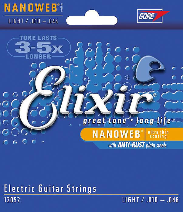 Elixir Light Nanoweb Electric Guitar Strings 10-46 image 1