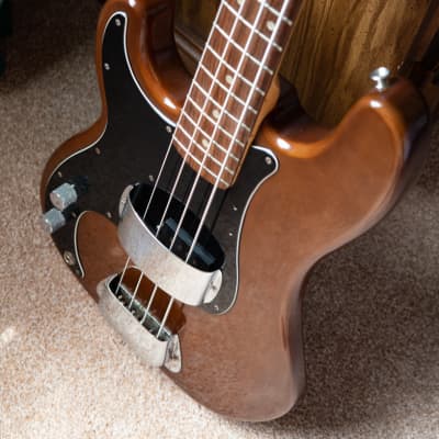 Left Handed rare Fender Precision Bass 1977-78 Walnut Mocha w Fender case completely original image 2