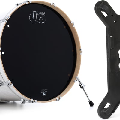 DW Performance Series Bass Drum - 18 x 24 inch - White Marine FinishPly  Bundle with Kelly Concepts Kelly SHU FLATZ System for Shure Beta 91 / 91A image 1