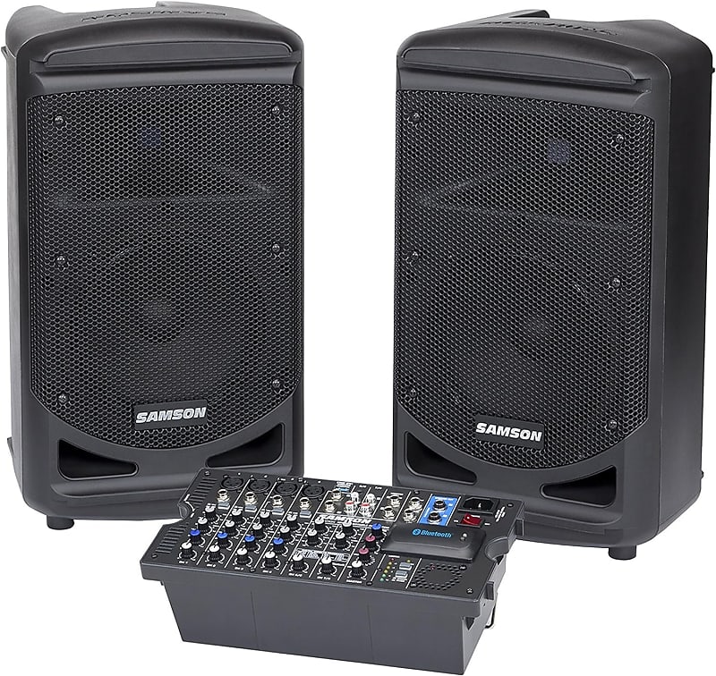 Samson Expedition XP800 All-In-One 800 Watt Portable PA System with 8-Channel Mixer,Black image 1