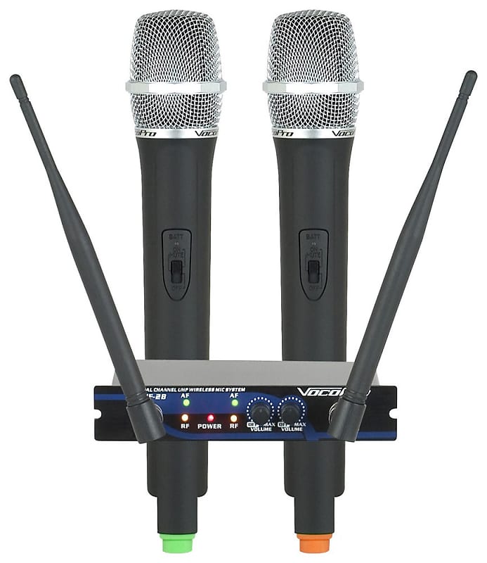 VocoPro Dual Channel UHF Wireless Microphone System UHF 28 10