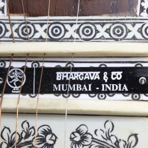 Bhargava & Co Acoustic-Electric Double Toomba Sitar w/ Case, India #29082 image 11