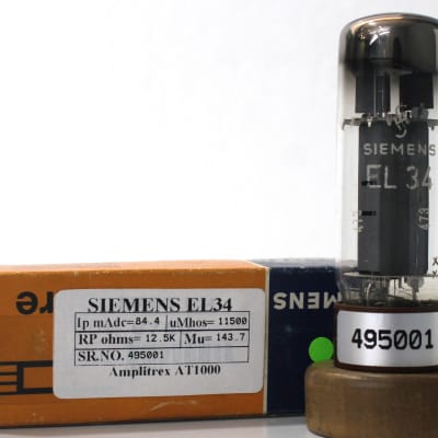 Siemens Tubes EL34 6CA7 matched NOS pair 3 mica | Reverb