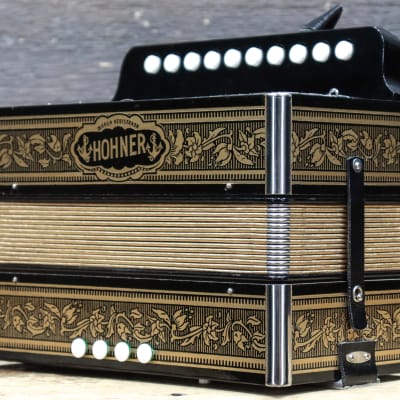 Hohner Vienna 1-Row 4-Bass 10-Button "A" Gold Brand Diatonic Accordion w/Box image 2