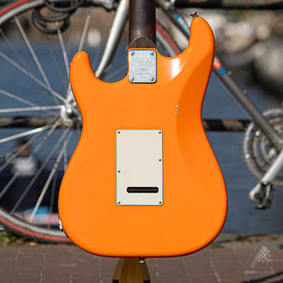Schecter USA Custom Shop Nick Johnston HSS Atomic Orange Nitro Relic image 5