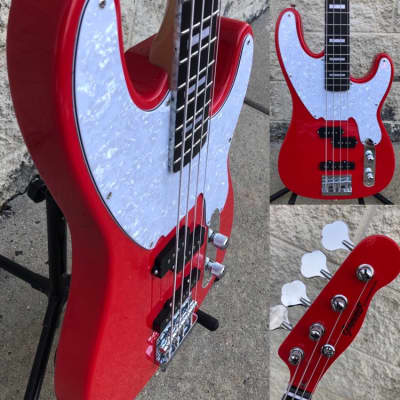 GAMMA Custom Bass Guitar T22-02, Delta Star Model, Tuscany Red image 13