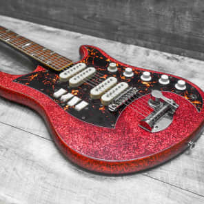 Norma 4-Pickup Electric Guitar Red Sparkle 1960's w/GigBag VINTAGE image 15