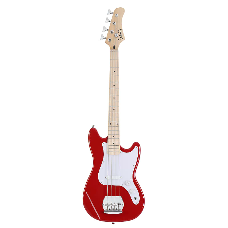 Glarry 4 String 30in Short Scale Thin Body GB Electric Bass Guitar with Bag Strap Connector Wrench Tool Red image 1