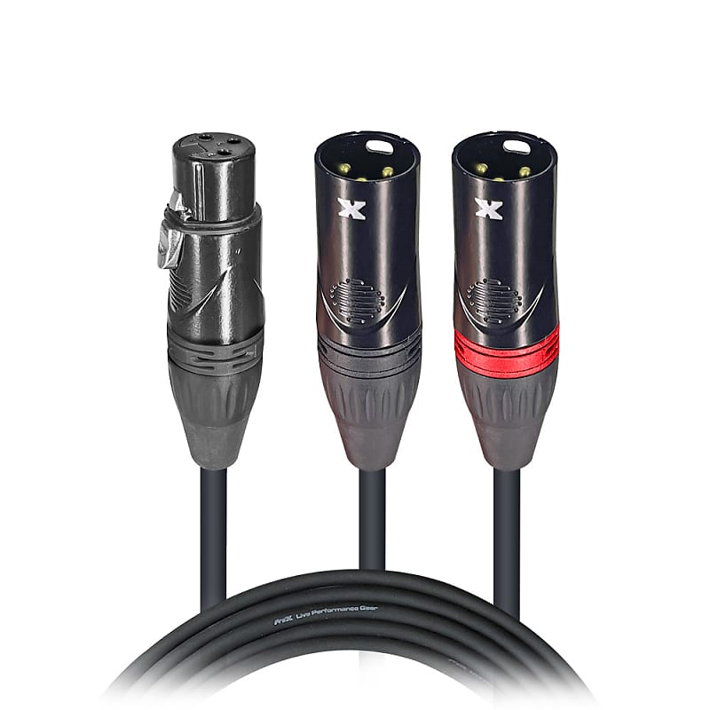 ProX 6&quot; XLR-F to Dual XLR-M High Performance Audio Y Cable  			