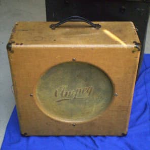Vintage 1953 AMPEG "BASSAMP" 815 tube guitar amp serviced working w/ fiber case image 1