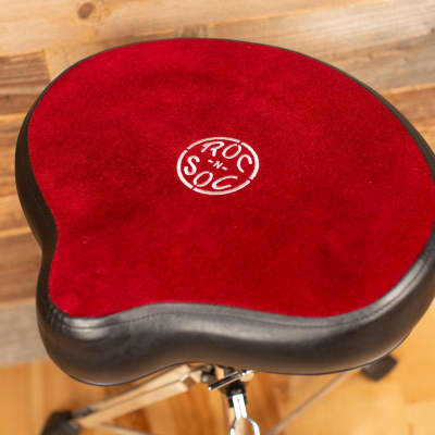 ROC N SOC ORIGINAL MOTOR CYCLE (SADDLE) DRUM THRONE, RED-Throne Top Only image 4
