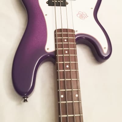 Lefty SX "Rock N Rose" Precision Bass Special Left-Handed Purple Glitter. Great Condition !... image 14