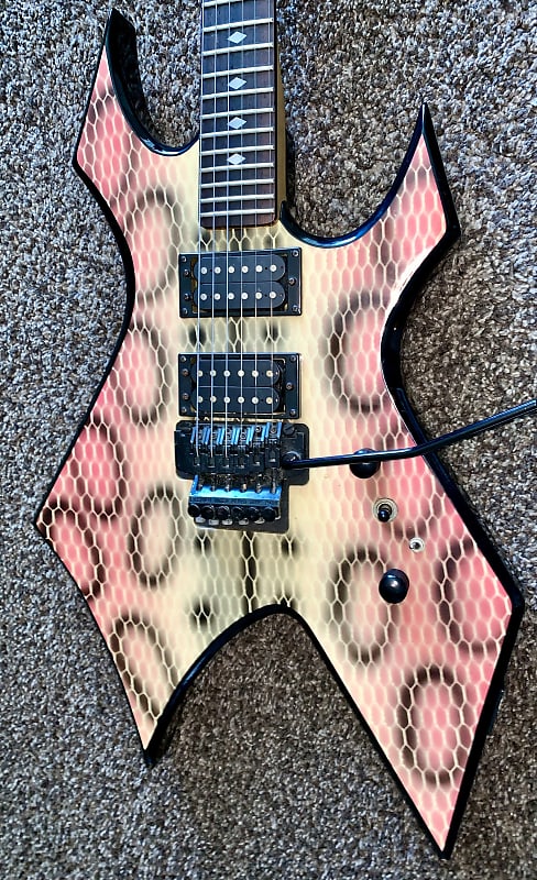 1990's B.C. Rich n.j. Snake skin warlock Electric guitar
