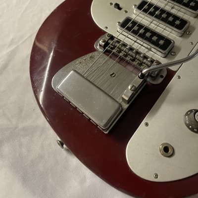 Teisco WG-4L Electric Guitar MIJ Japan W/ Chip Board Case Vintage 1960s Red image 3
