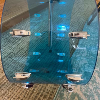 Ludwig Vistalite Big Beat 5pc Kit 12/13/16/22" with Matching 5x14" Snare Drum 1970s - Blue image 7